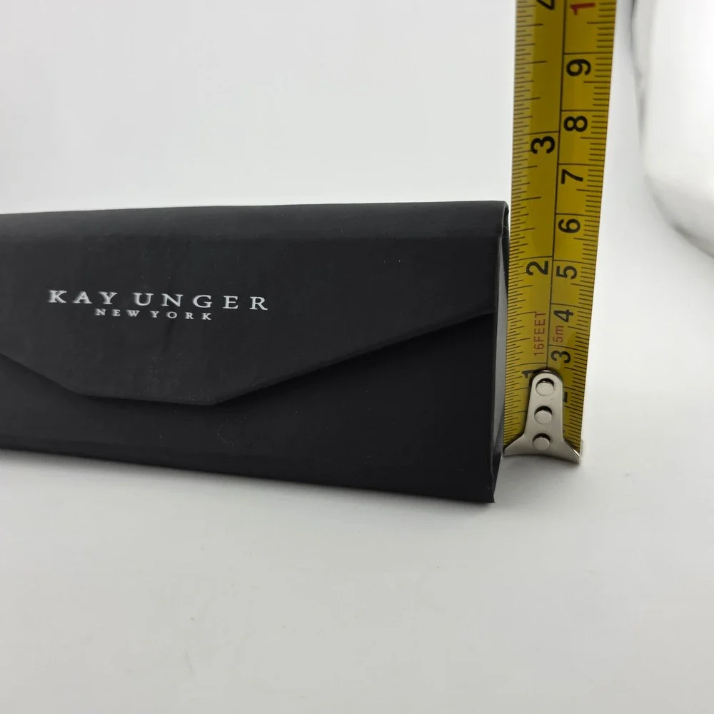 Kay Unger Eyewear Case Folding Hard Shell Black GOOD Travel Protective